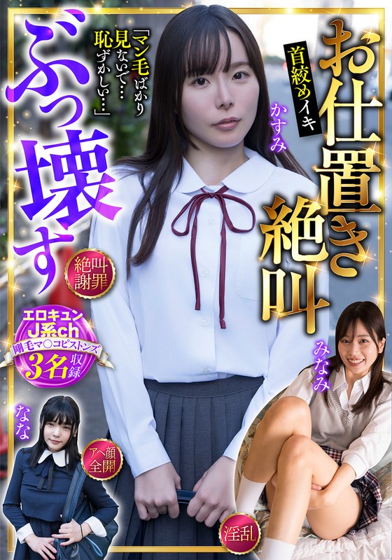 お仕置き絶叫 ぶっ壊す エロキュンJ系ch 剛毛マ〇コピストンズ 3名収録 絶叫・謝罪・淫乱・アヘ顔全開 パッケージ画像