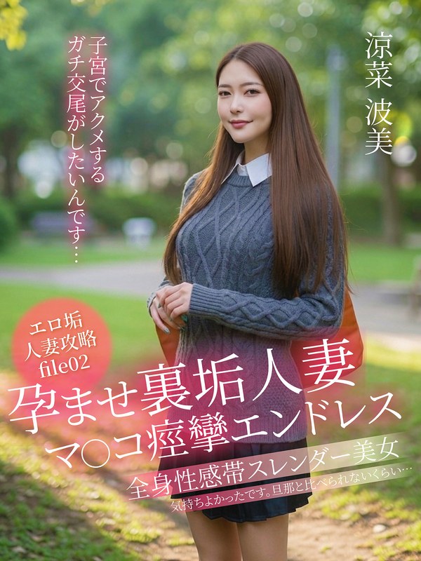 孕ませ裏垢人妻 マ○コ痙攣エンドレス「子宮でアクメするガチ交尾がしたいんです…」 涼菜波美 パッケージ画像